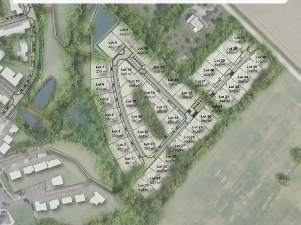 Lotissement de 41 terrains de 349 m² à 531 m², viabilisés, libres de constructeur