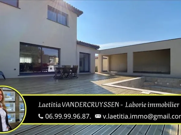 A vendre villa contemporaine 4 faces T5 de 147 m2 avec pisci