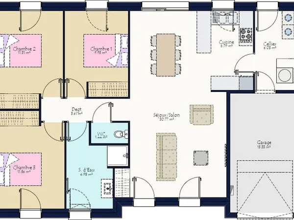 Maison 4 pièces 88.00 m² à Maumusson