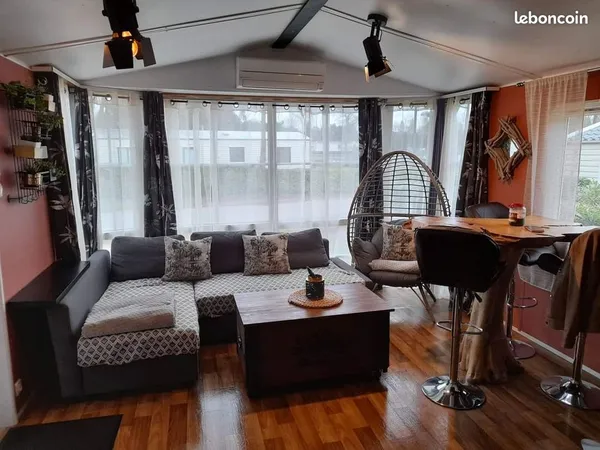 Mobil home panoramique climatisé camping 4 étoiles Bretagne