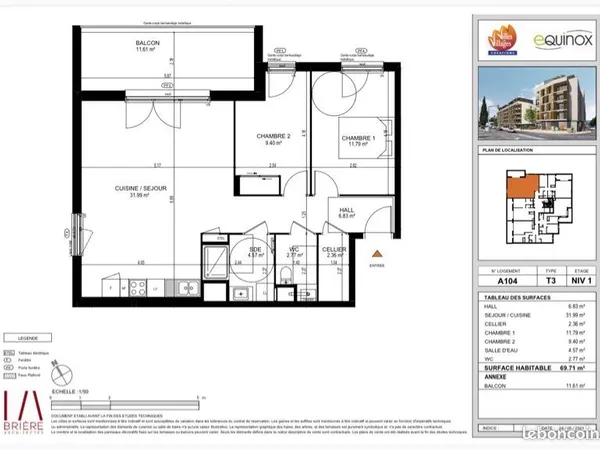 T3 70m2 loi Pinel