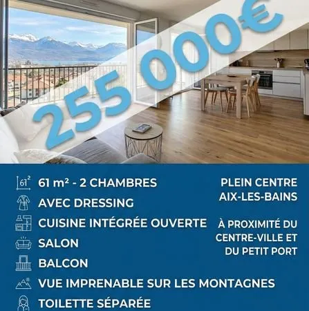 Appartement a vendre centre aix les bains