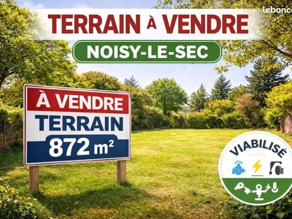 Terrain 872 m² Noisy Le Sec