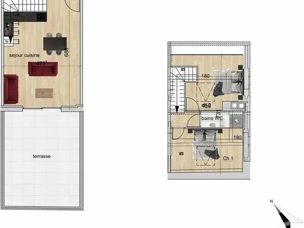Appartement 3 pièces 46 m²