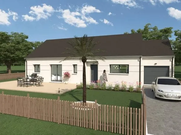 Maison de plain pieds 4 chambres - 108 m²