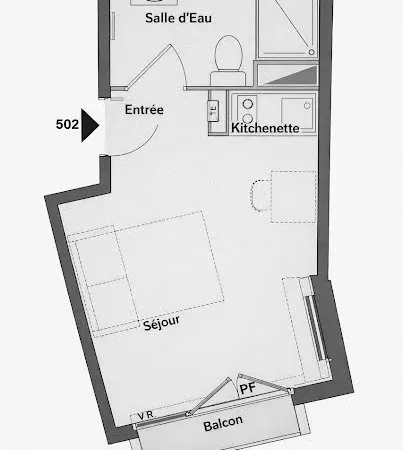 Appartement 1 pièce 22 m²