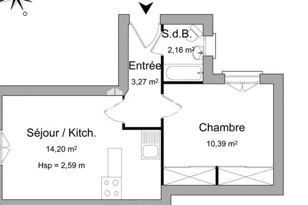 Appartement 2 pièces 30 m²