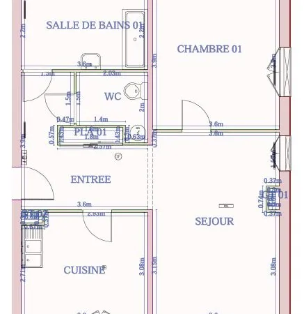 Appartement 2 pièces 65 m²