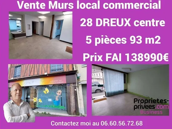 28100 DREUX - MURS COMMERCIAUX, LOCAL 93 m²