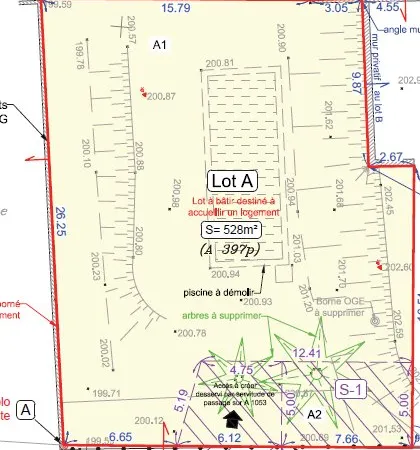 Vends terrain 528m² Marcilly-d'Azergues, coeur de village