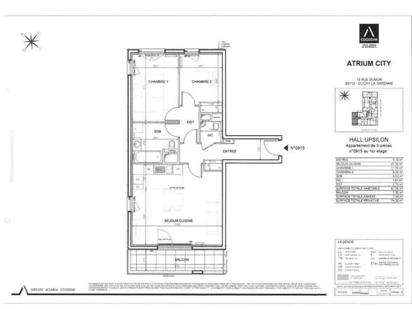 Appartement 3 pièces 67 m²