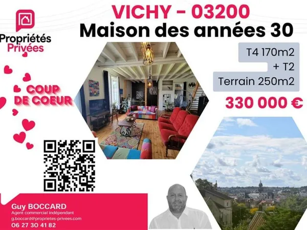 Maison Vichy 170 m2 + garage + T2 Duplex