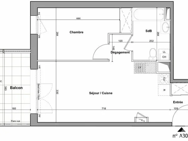 Appartement 2 pièces 45 m²