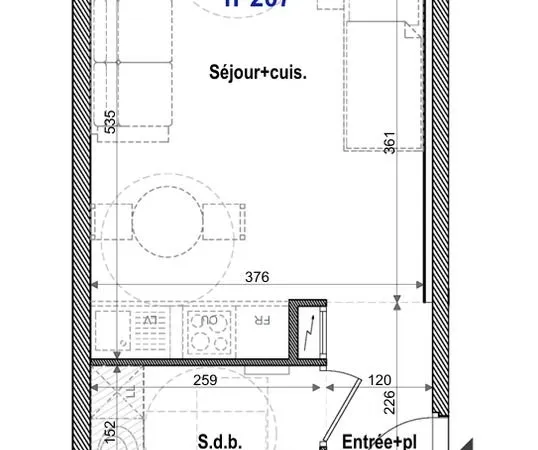 Appartement 1 pièce 26 m²