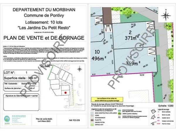 Terrain 369 m² Pontivy