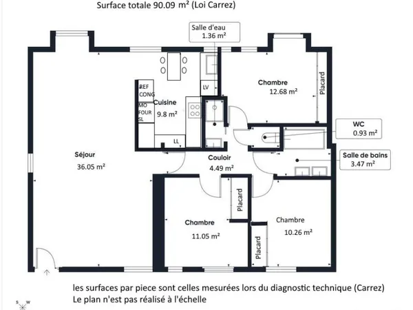 Appartement 4 pièces, 3 chambres 90 m² - Traversant, calme - Paris 15e, Convention-St Charles-A. Cit
