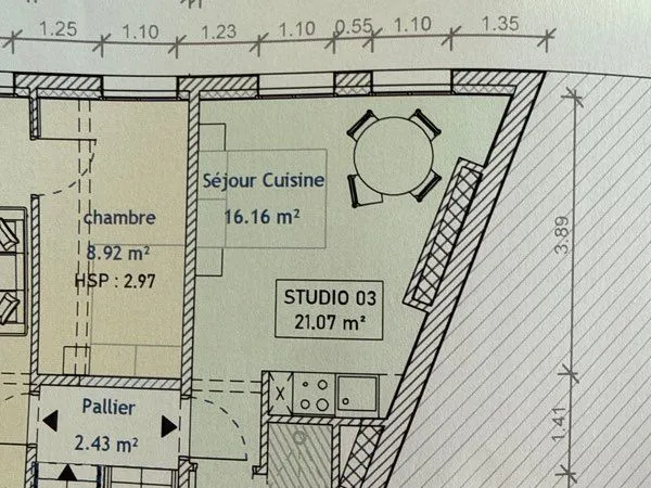 Studio meublé plein centre saint romain de colbosc