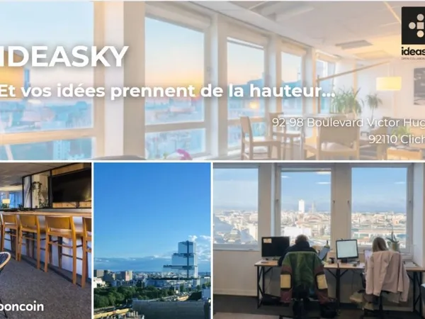 Bureaux privés à louer dans Coworking à Clichy - Vue Panoramique, étage élevé - A partir de 990 HTCC