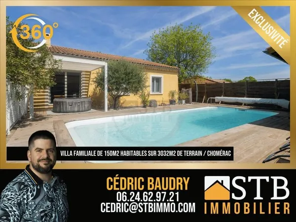 Maison de 150m2 habitables environ avec piscine sur 3032m2 de te