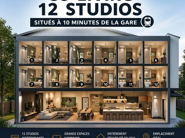 Coliving Haut de Gamme - 12 Studios Indépendants - Noisy-le-Grand