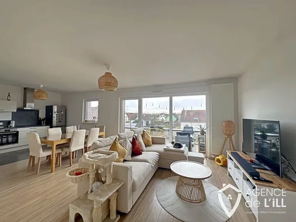 Appartement 3 pièces en attique, résidence récente
