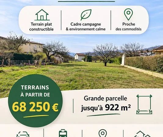Terrains constructibles viabilisés serves-sur-rhône
