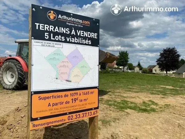 TERRAIN A BATIR VIABILISE A LE MENIL DE BRIOUZE