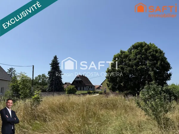 Superbe terrain constructible de 4,96 ares, libre de constructeur et hors lotissement !