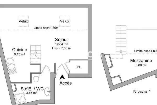 Appartement 1 pièce 30 m²