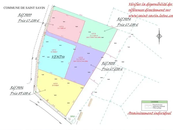 ST SAVIN TERRAIN CONSTRUCTIBLE 1326 m2 Lot B