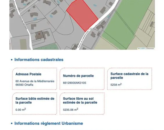 Vente terrain non constructible