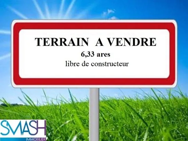 Terrain 6.33 ares libre d'architecture