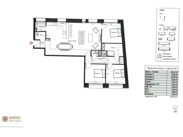 Appartement 4 pièces 107 m²