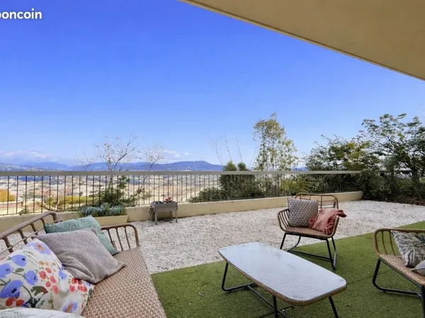 Nice - parc impérial : vente grand 3 pièces familiale avec terrasse/jardin dans résidence avec pisci