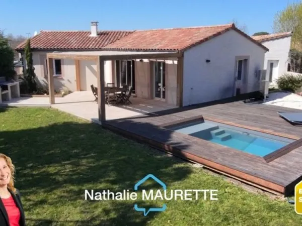 Toulouse, 25 min, Buzet sur Tarn, villa de plain-pied T4 de 108 m² avec garage de 35 m²