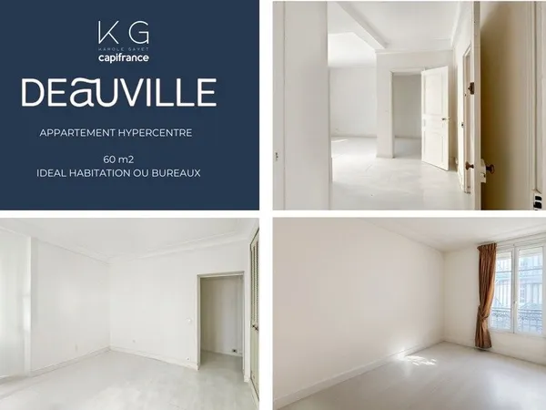 Deauville centre, appartement 3 pièces 60 m² plage et commerces à pied - idéal habitation ou bureaux