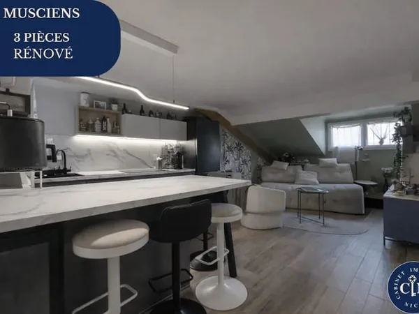 Appartement 3 pièces - Rénové - Dernier étage - Rue Verdi