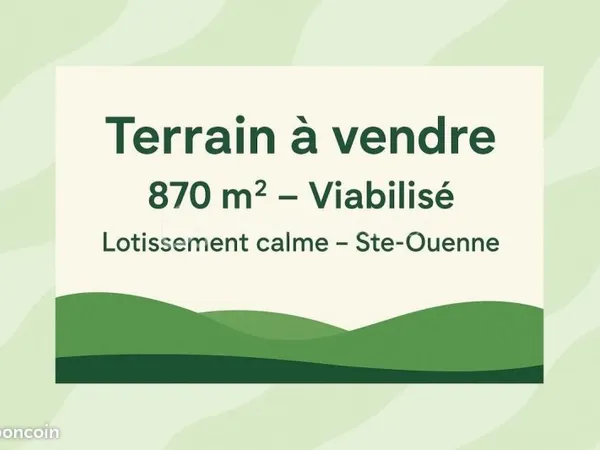 Terrain 872 m² Sainte Ouenne
