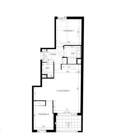 Appartement 3 pièces 61 m²