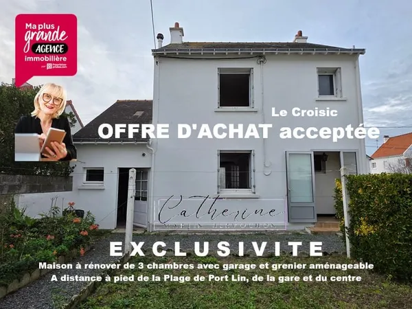 Maison bien située 3 chambres avec grenier de 43 m² au sol et garage - Beau potentiel