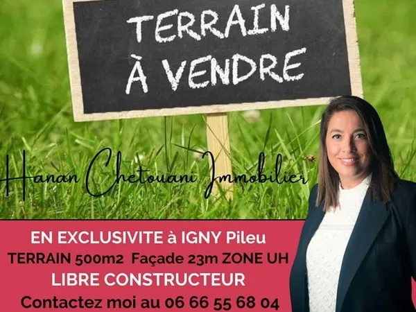 Terrain Igny 500 m2 Façade 23m
