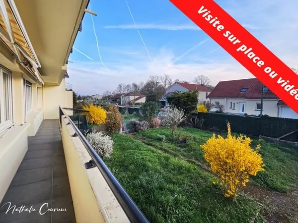 T5 avec grand balcon, jardin, garage et cave