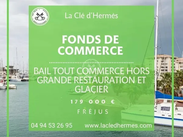 FRÉJUS PLAGE - Fonds de commerce à céder - Bail tous commerces (hors grande restauration et glacier)