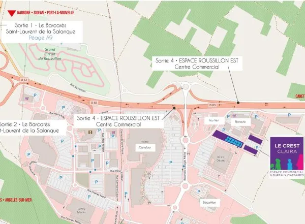 Loue local - Face Carrefour Claira - 250m²