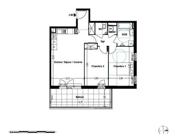 Appartement 3 pièces 64 m²