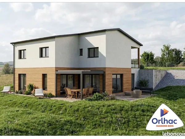 Maison ossature bois moderne 5 pièces 142 m² + garage maçonné de 41 m²