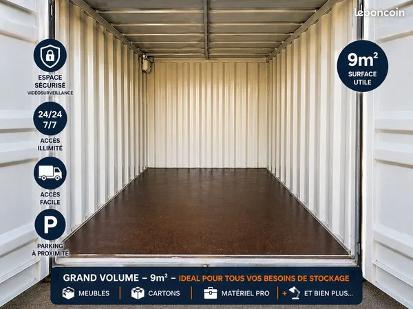 Box / Container 9m² sécurisé - Accès camion - Surveillance - Fréjus