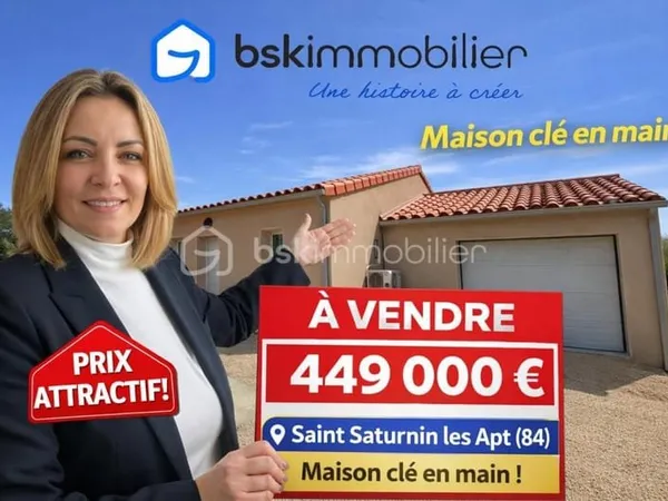 Maison récente clé en mains tout confort de plain-pieds sur terrain piscinable plat et clôturé avec 