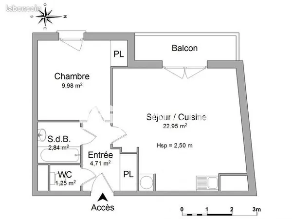 Appartement 2 pièces 41 m²