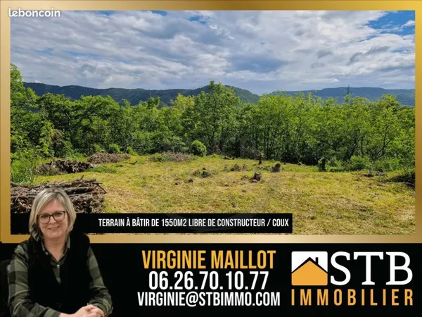 Terrain 1550 m² Coux